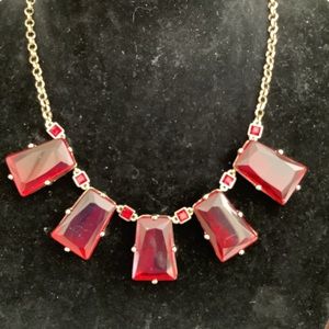 2 Piece Coldwater Creek jewelry set Red jewel and gold accents
